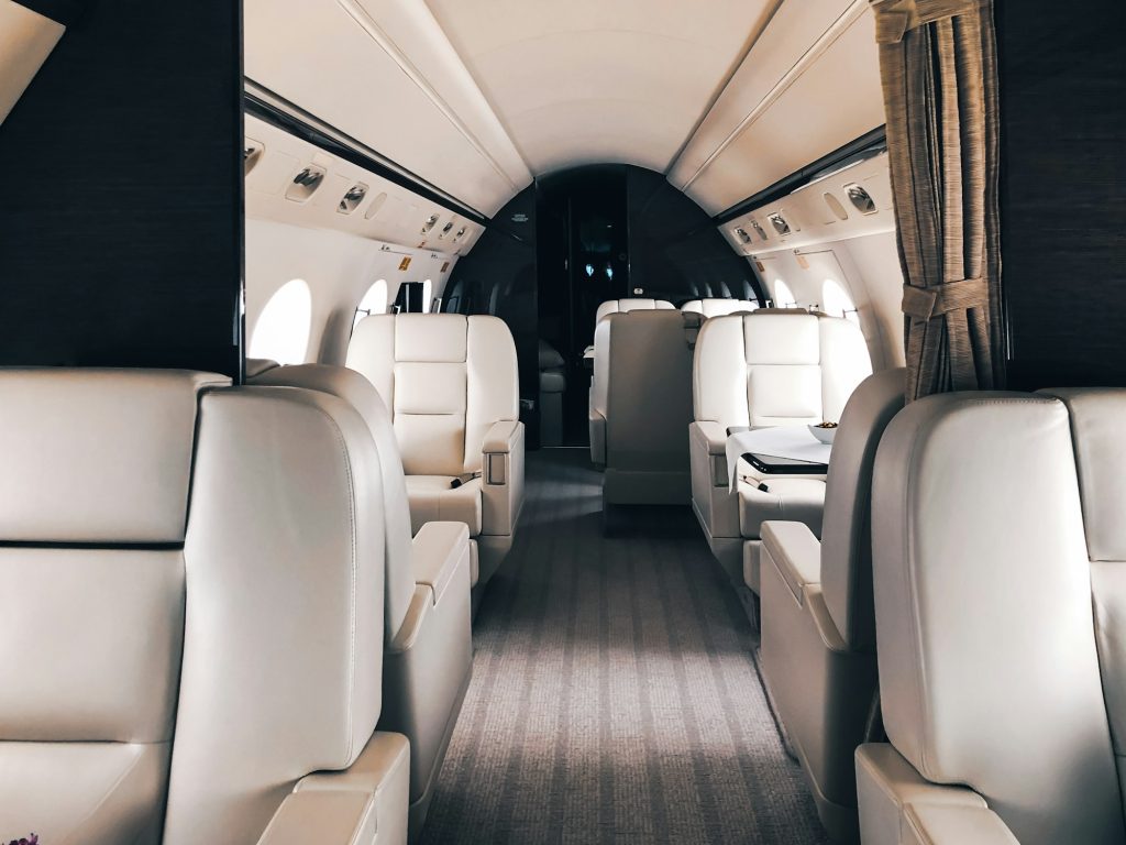 interior of a private luxury jet 1